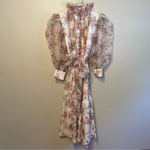 Sue Sartor Athenee Floral Silk Organza Dress